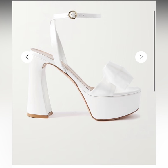 GIANVITO ROSSI
70 bow-embellished satin platform sandals- size 38 - Picture 3 of 12